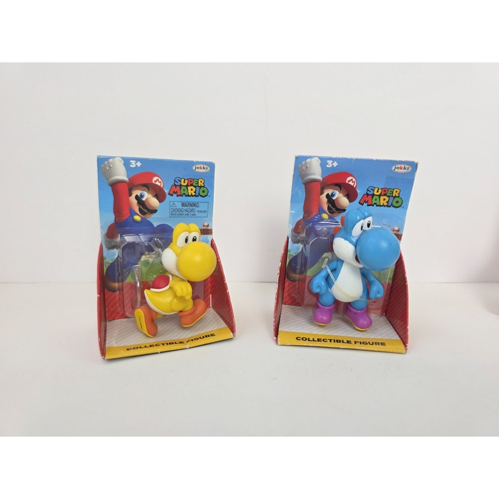 Jakks Pacific Super Mario figure Light Blue and Yellow Yoshi New